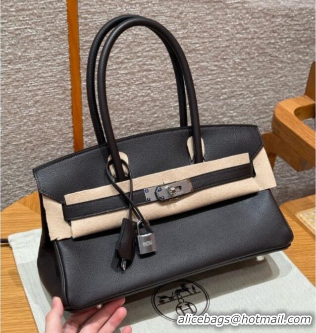 Shop Best Hermes Shoulder Birkin Bag in Evercolor Leather 2529 49 Ebene/Silver 2026 (Half-Handmade)