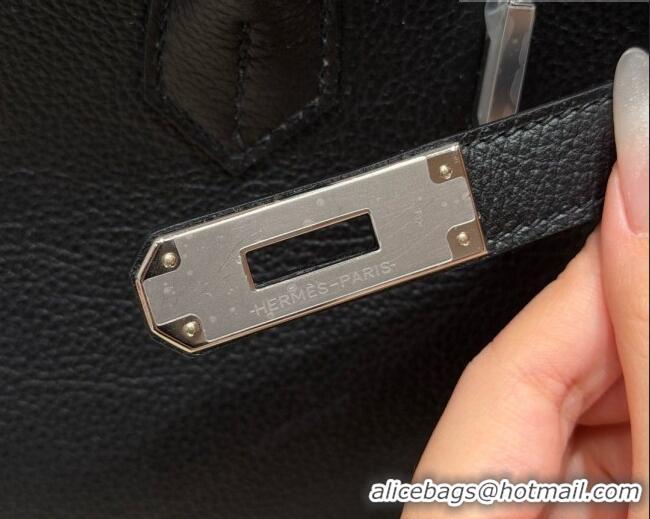Best Price Hermes Shoulder Birkin Bag in Evercolor Leather 2529 Black/Silver 2026 (Half-Handmade)
