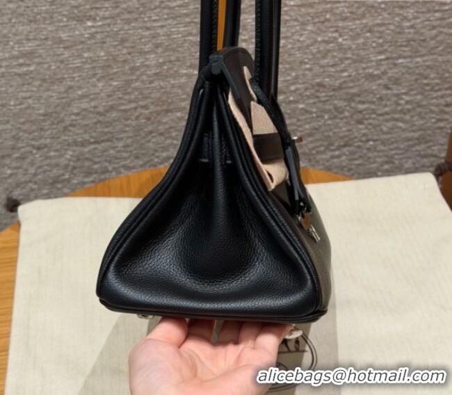 Best Price Hermes Shoulder Birkin Bag in Evercolor Leather 2529 Black/Silver 2026 (Half-Handmade)
