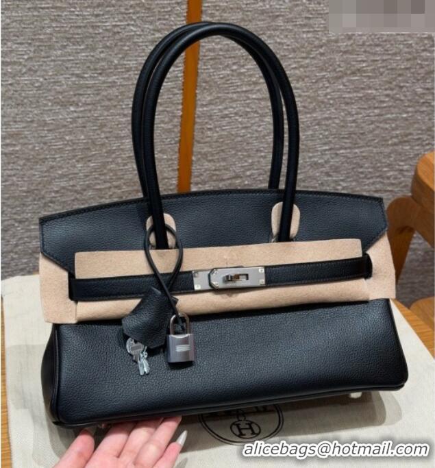 Best Price Hermes Shoulder Birkin Bag in Evercolor Leather 2529 Black/Silver 2026 (Half-Handmade)