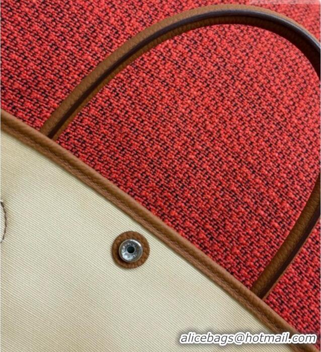 Well Crafted Hermes Garden Party Bag 36cm in Canvas/Togo Leather 2539 Brown 2026 (Half-Handmade)