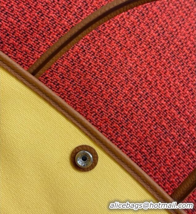 Promotional Hermes Garden Party Bag 36cm in Canvas/Togo Leather 2539 Yellow 2026 (Half-Handmade)