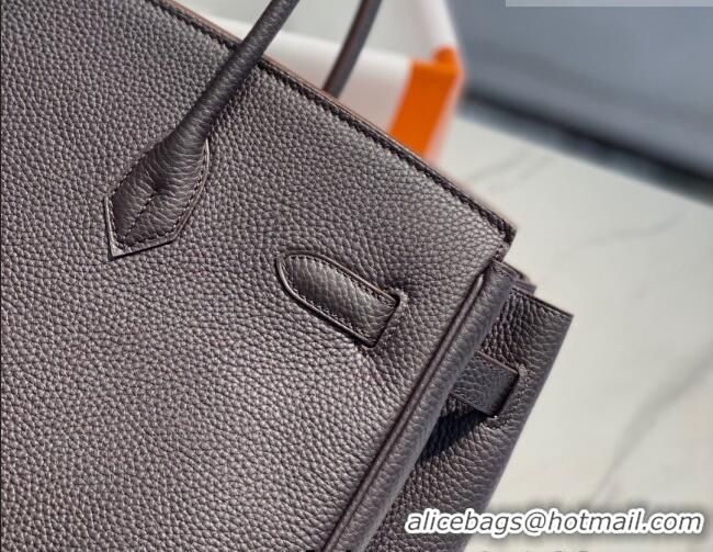 Top Design Hermes Birkin Bag 35cm In Togo Grained Leather H35 Ebony Brown