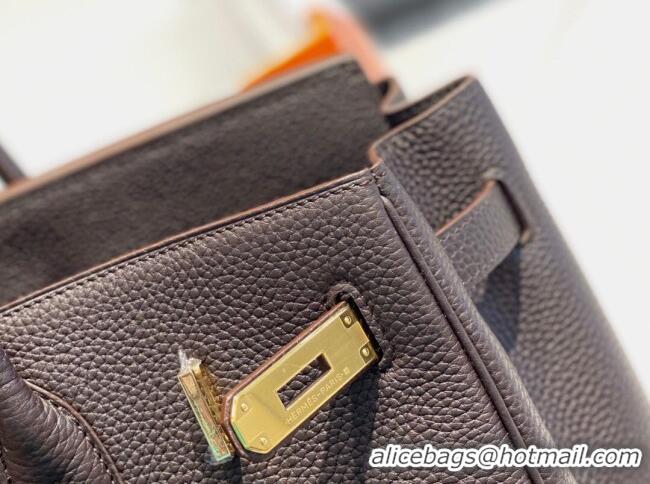 Top Design Hermes Birkin Bag 35cm In Togo Grained Leather H35 Ebony Brown