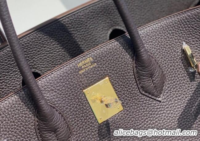 Top Design Hermes Birkin Bag 35cm In Togo Grained Leather H35 Ebony Brown