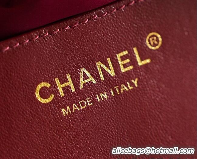 New Fashion Chanel Wicker/Lambskin Bag CH091402 Beige/Burgundy 2026
