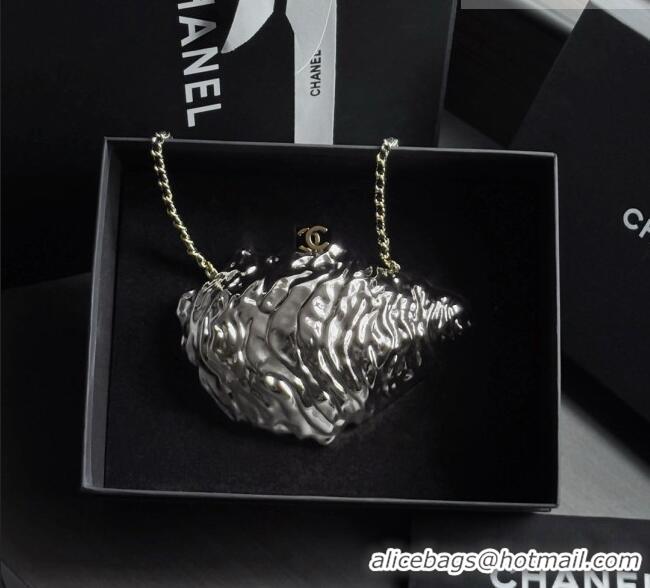 Original Cheap Chanel Oyster Minaudiere AS6437 Silver 2026