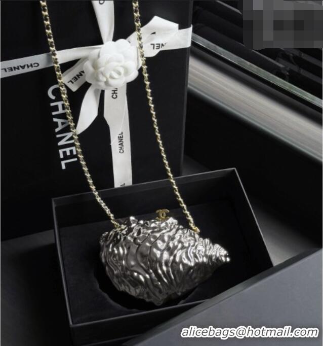 Original Cheap Chanel Oyster Minaudiere AS6437 Silver 2026