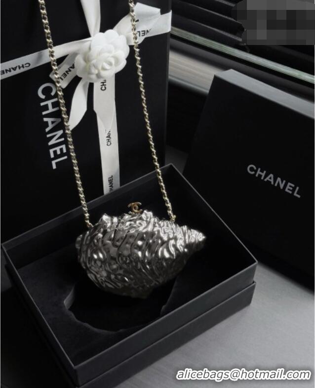 Original Cheap Chanel Oyster Minaudiere AS6437 Silver 2026