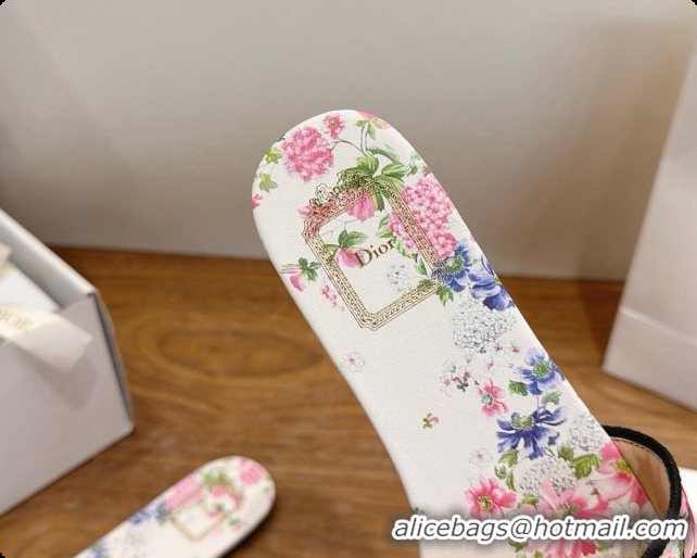 Grade Dior Flat Dway Slide in Lily Embroidered Cotton D080312 2026