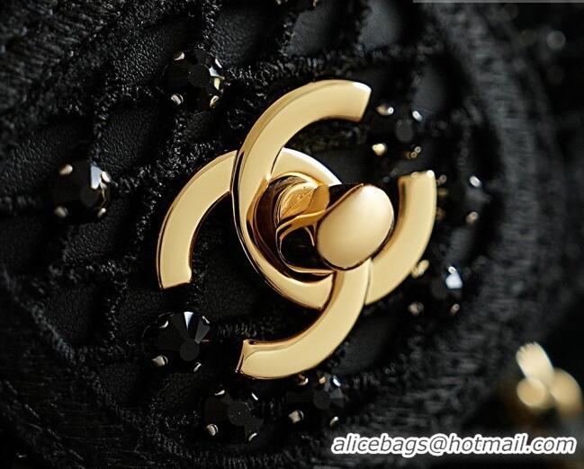 Spot Bulk Chanel Small Flap Bag in Mesh/Strass & Gold-Tone Metal AS6353 Black 2026