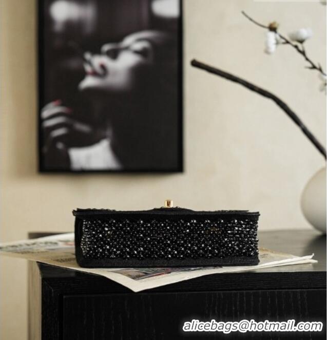 Spot Bulk Chanel Small Flap Bag in Mesh/Strass & Gold-Tone Metal AS6353 Black 2026