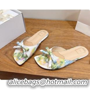 Low Price Dior Dioriviera Bow Slide Sandal D091040 White 2026