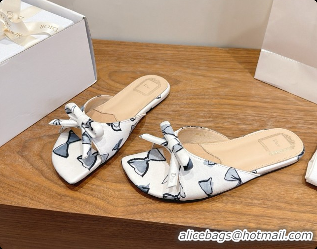 Super Quality Dior Dioriviera Bow Slide Sandal D091041 White 2026