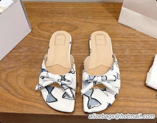 Super Quality Dior Dioriviera Bow Slide Sandal D091041 White 2026