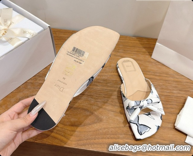 Super Quality Dior Dioriviera Bow Slide Sandal D091041 White 2026