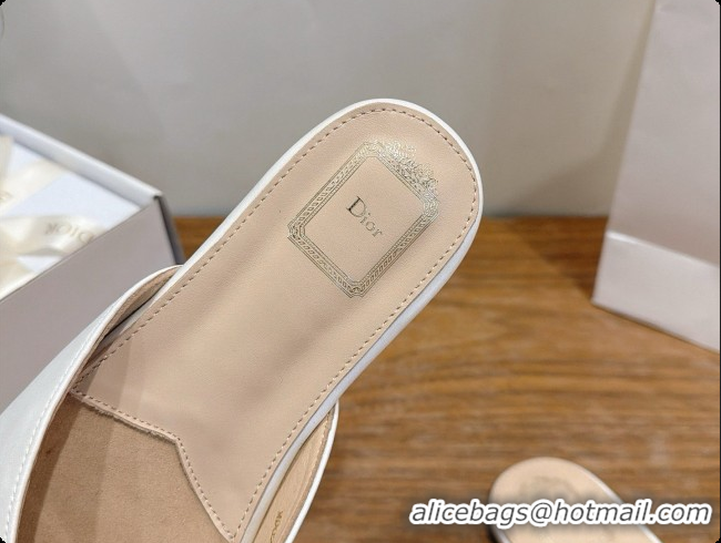 Luxury Discount Dior Satin Bow Slide Sandal D091043 White 2026