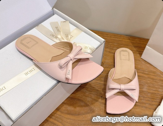 Lowest Cost Dior Lambskin Bow Slide Sandal D091048 Pink 2026