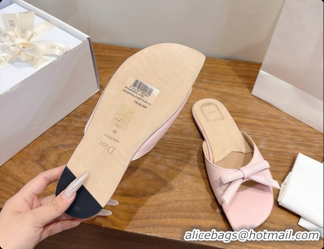 Lowest Cost Dior Lambskin Bow Slide Sandal D091048 Pink 2026