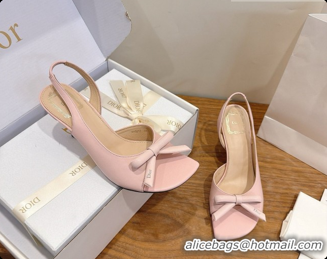 Best Grade Dior Heeled Slingback Sandal in Lambskin 7.5cm Heel D091057 Pink 2026