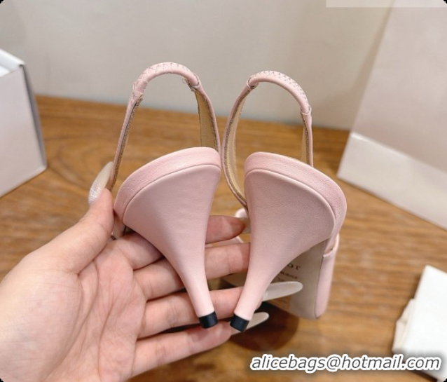 Best Grade Dior Heeled Slingback Sandal in Lambskin 7.5cm Heel D091057 Pink 2026