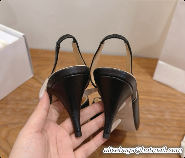 Online Duplicate Dior Heeled Slingback Sandal in Lambskin 7.5cm Heel D091058 Black 2026