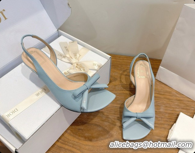 Fashion Luxury Dior Heeled Slingback Sandal in Lambskin 7.5cm D091059 Light Blue 2026