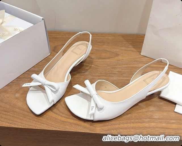 Fashion Dior Heeled Slingback Sandal in Lambskin 3.5cm Heel D091060 White 2026