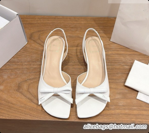 Fashion Dior Heeled Slingback Sandal in Lambskin 3.5cm Heel D091060 White 2026
