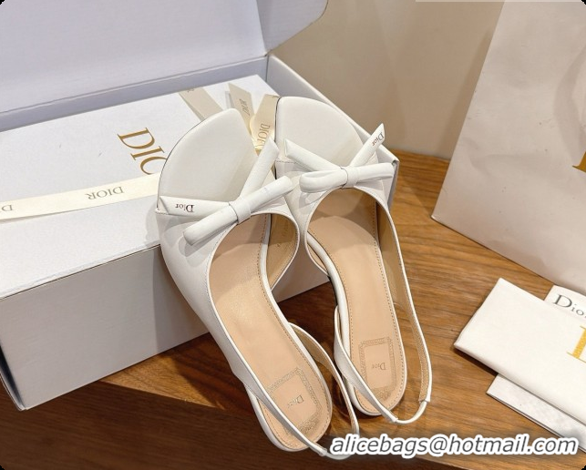 Fashion Dior Heeled Slingback Sandal in Lambskin 3.5cm Heel D091060 White 2026