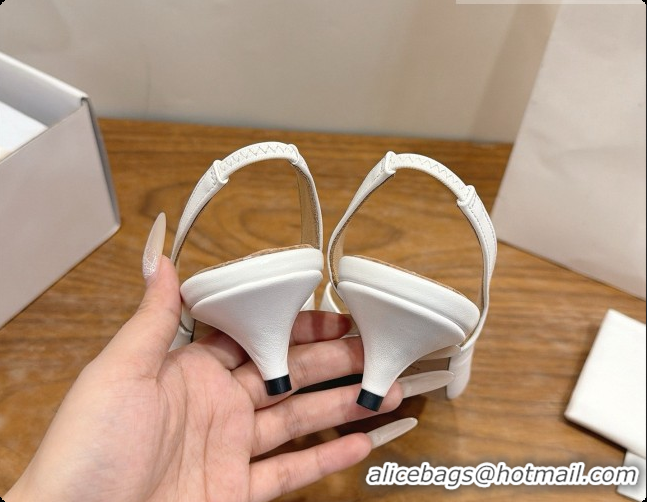 Fashion Dior Heeled Slingback Sandal in Lambskin 3.5cm Heel D091060 White 2026