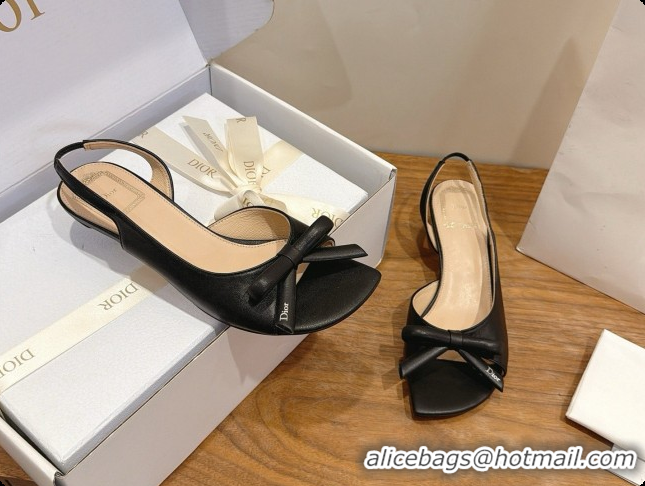 Buy New Cheap Dior Heeled Slingback Sandal in Lambskin 3.5cm Heel D091061 Black 2026