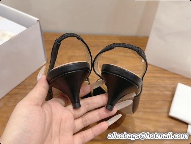 Buy New Cheap Dior Heeled Slingback Sandal in Lambskin 3.5cm Heel D091061 Black 2026
