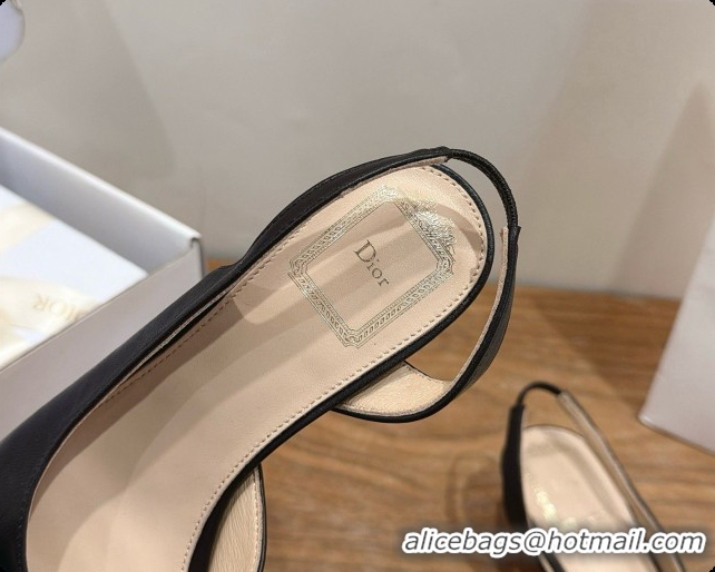Buy New Cheap Dior Heeled Slingback Sandal in Lambskin 3.5cm Heel D091061 Black 2026