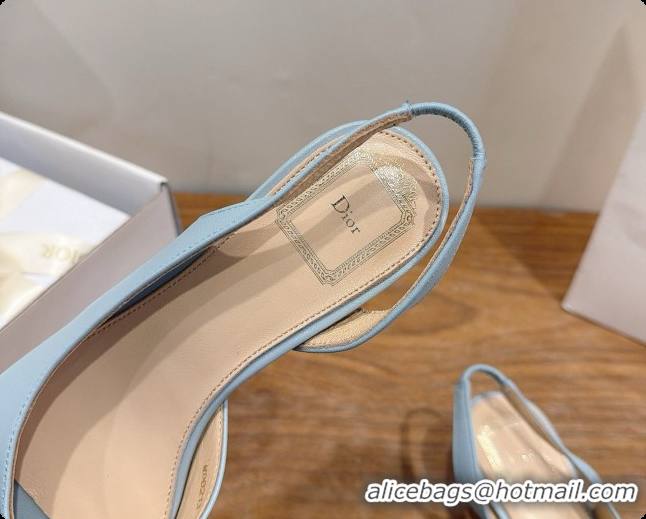 Purchase Dior Heeled Slingback Sandal in Lambskin 3.5cm Heel D091063 Light Blue 2026