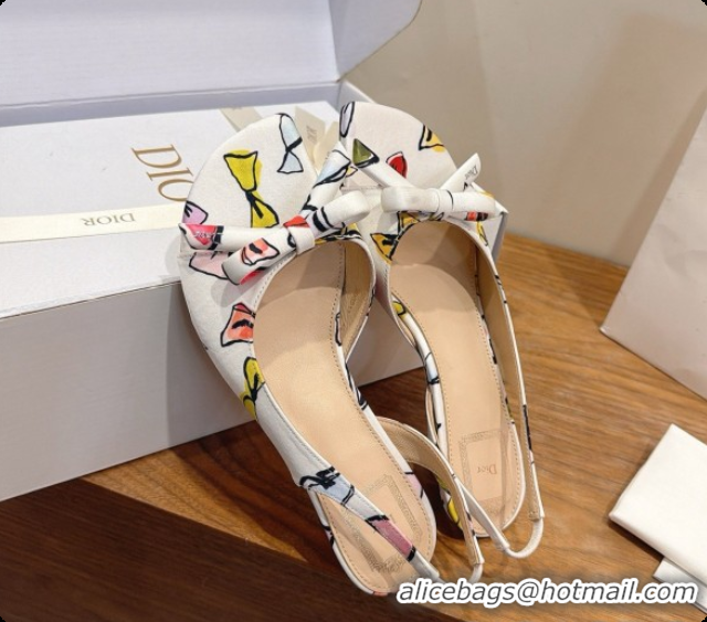 Good Taste Dior Dioriviera Heeled Slingback Sandal in Satin 3.5cm Heel D091064 White 2026
