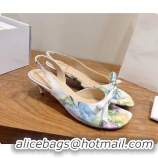 Fashion Dior Dioriviera Heeled Slingback Sandal in Satin 3.5cm Heel D091066 White 2026