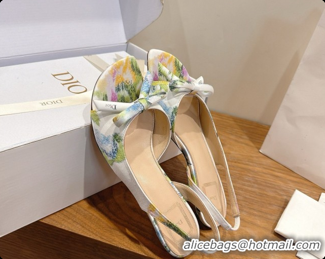 Fashion Dior Dioriviera Heeled Slingback Sandal in Satin 3.5cm Heel D091066 White 2026