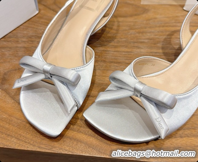 Purchase Dior Heeled Slingback Sandal in Satin 3.5cm Heel D091069 Grey 2026 