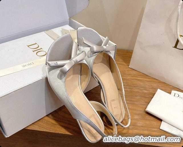 Purchase Dior Heeled Slingback Sandal in Satin 3.5cm Heel D091069 Grey 2026 