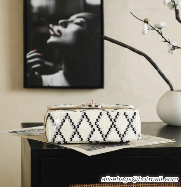 Promotional Chanel Mini Sequins Flap Bag CH091407 White 2026