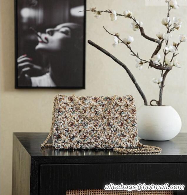Good Quality Chanel Mini Sequins Flap Bag CH091409 Beige 2026