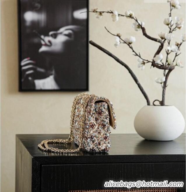 Good Quality Chanel Mini Sequins Flap Bag CH091409 Beige 2026