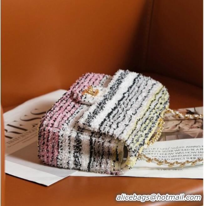 Luxury Cheap Chanel Mini Sequins Flap Bag AS5461 White/Pink/Yellow 2026
