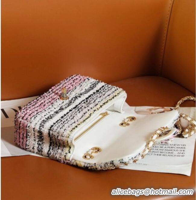 Luxury Cheap Chanel Mini Sequins Flap Bag AS5461 White/Pink/Yellow 2026