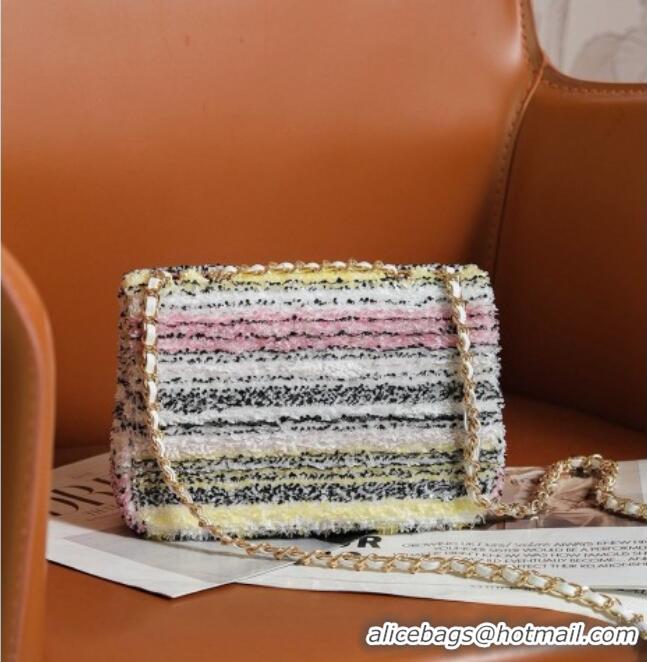 Luxury Cheap Chanel Mini Sequins Flap Bag AS5461 White/Pink/Yellow 2026