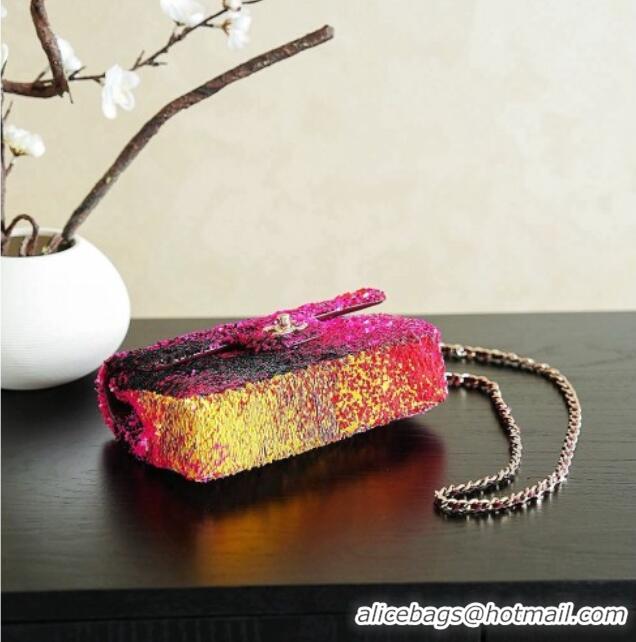 Buy Discount Chanel Mini Sequins Flap Bag CH091412 Rosy 2026