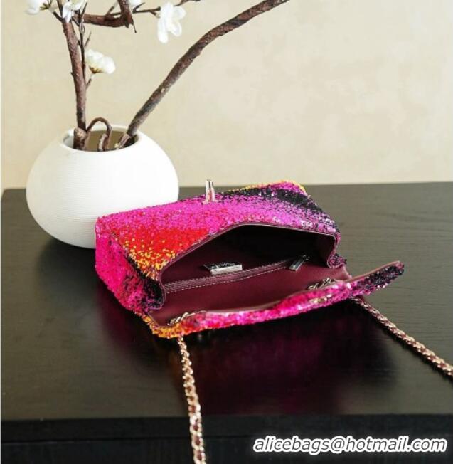 Buy Discount Chanel Mini Sequins Flap Bag CH091412 Rosy 2026