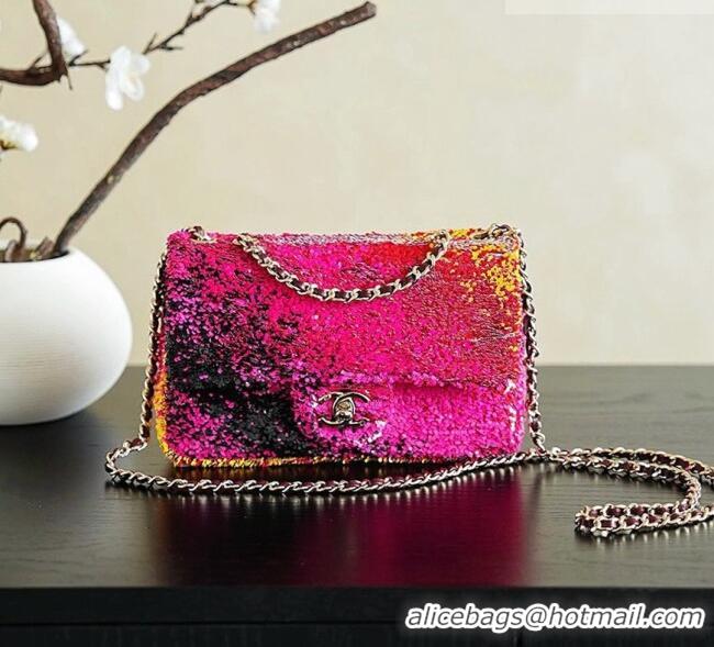 Buy Discount Chanel Mini Sequins Flap Bag CH091412 Rosy 2026