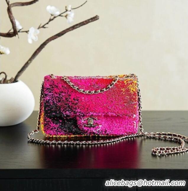 Buy Discount Chanel Mini Sequins Flap Bag CH091412 Rosy 2026